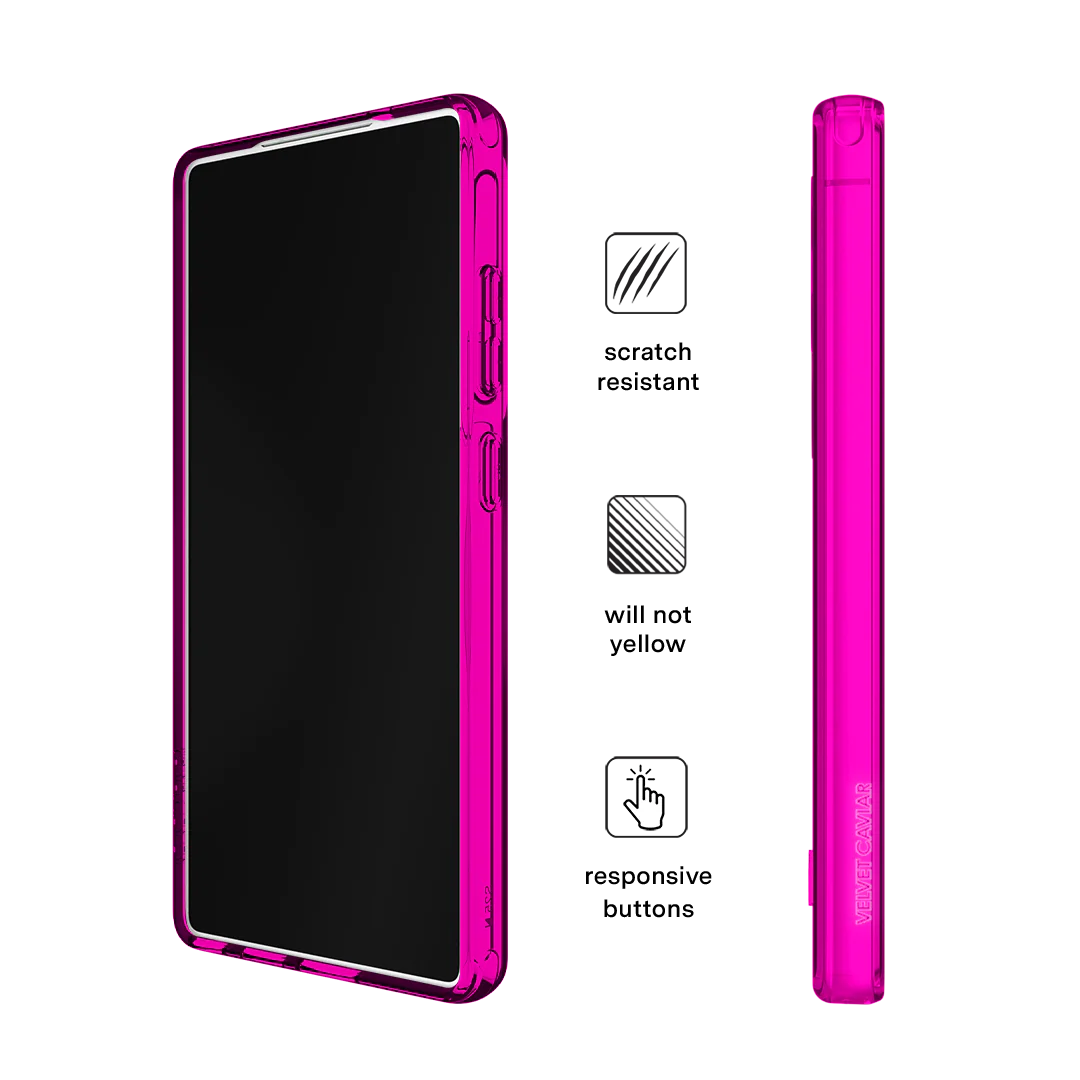 Neon Pink Clear Samsung Case - Image 128