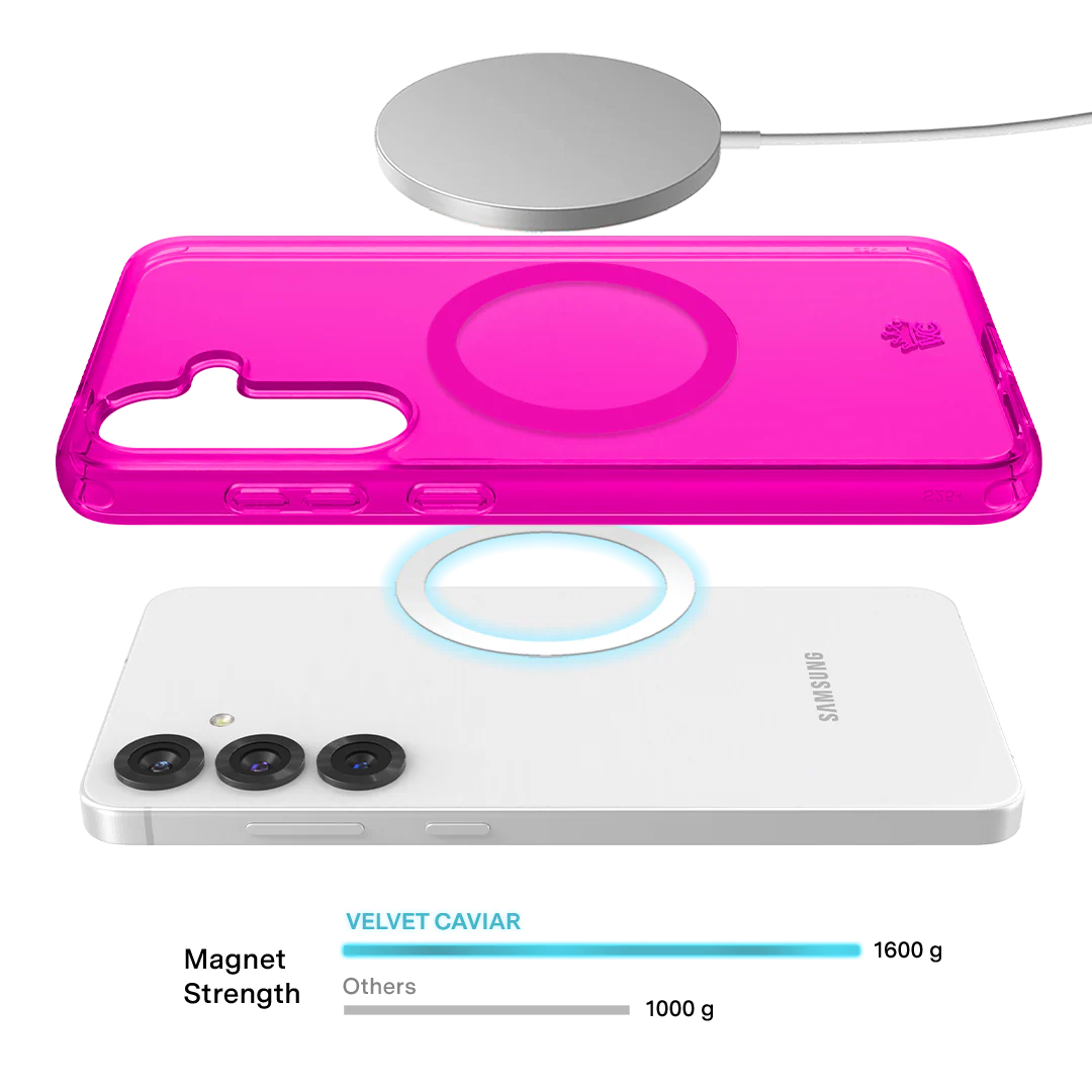 Neon Pink Clear Samsung Case - Image 132