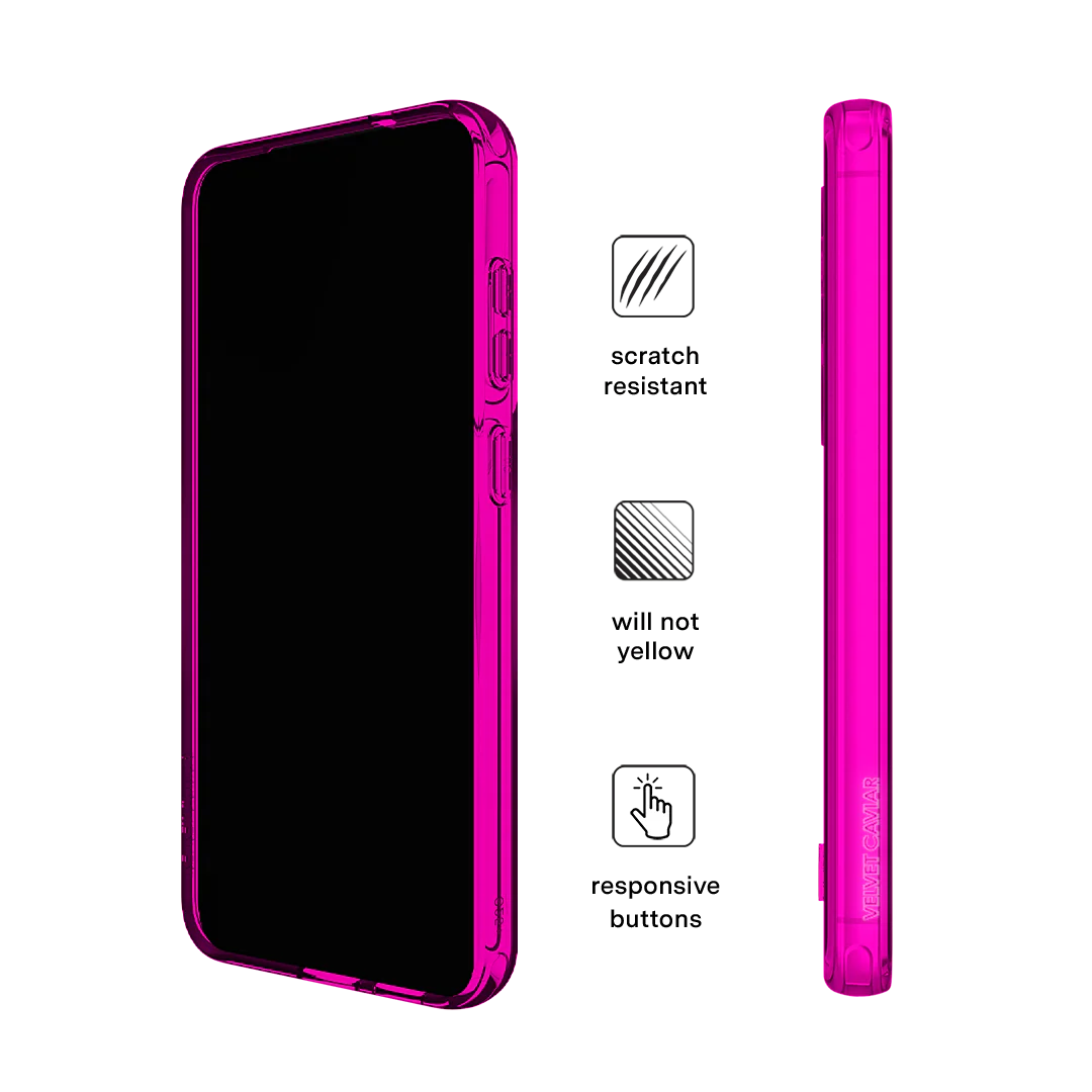 Neon Pink Clear Samsung Case - Image 133