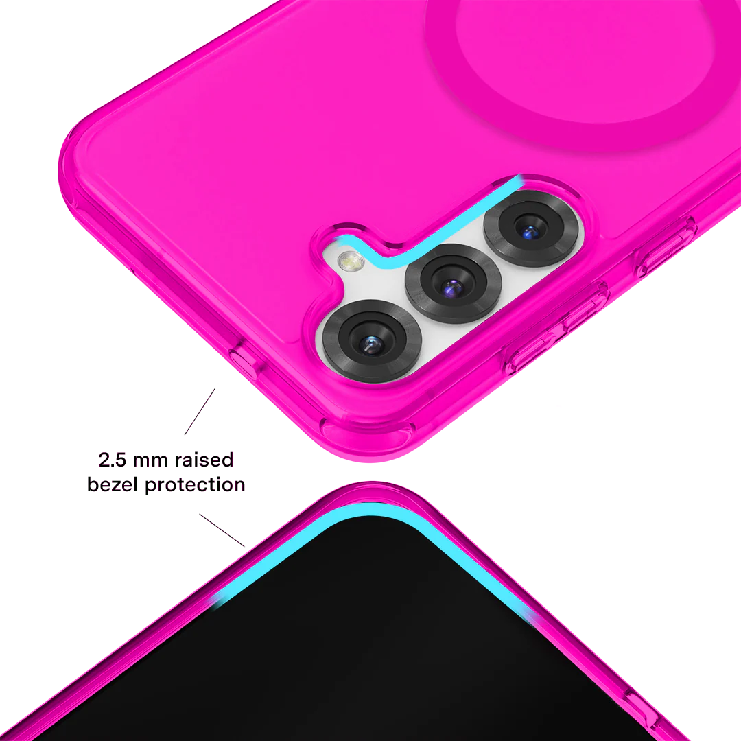 Neon Pink Clear Samsung Case - Image 136