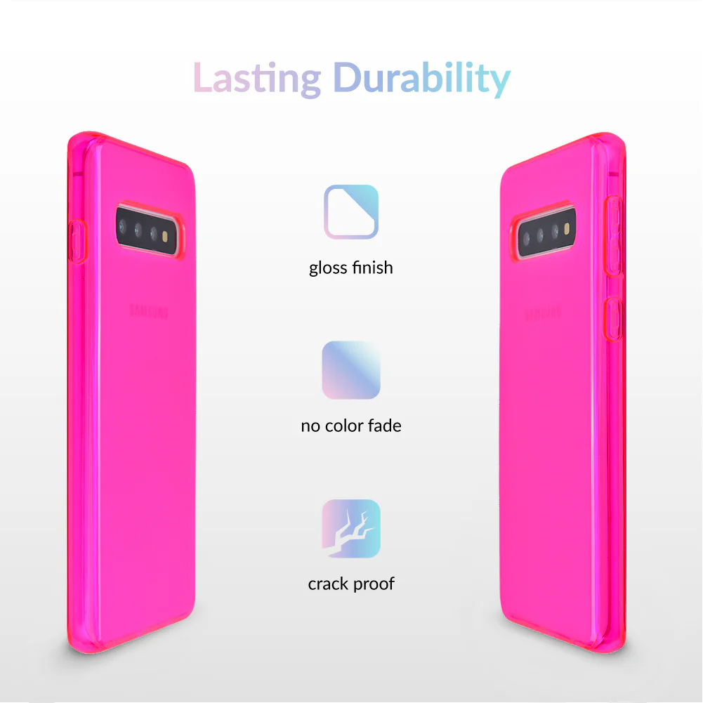 Neon Pink Clear Samsung Case - Image 17