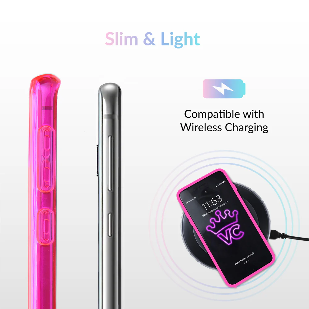 Neon Pink Clear Samsung Case - Image 18