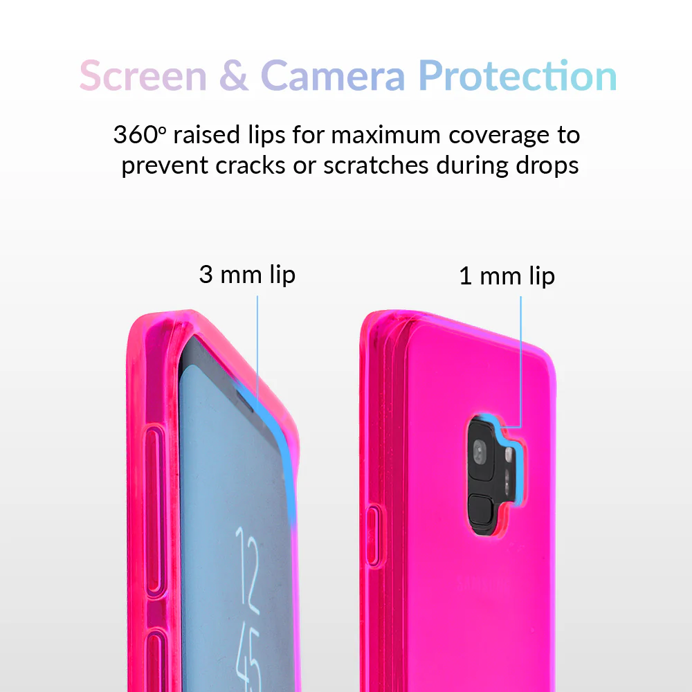Neon Pink Clear Samsung Case - Image 3