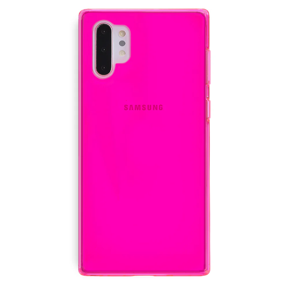 Neon Pink Clear Samsung Case - Image 32