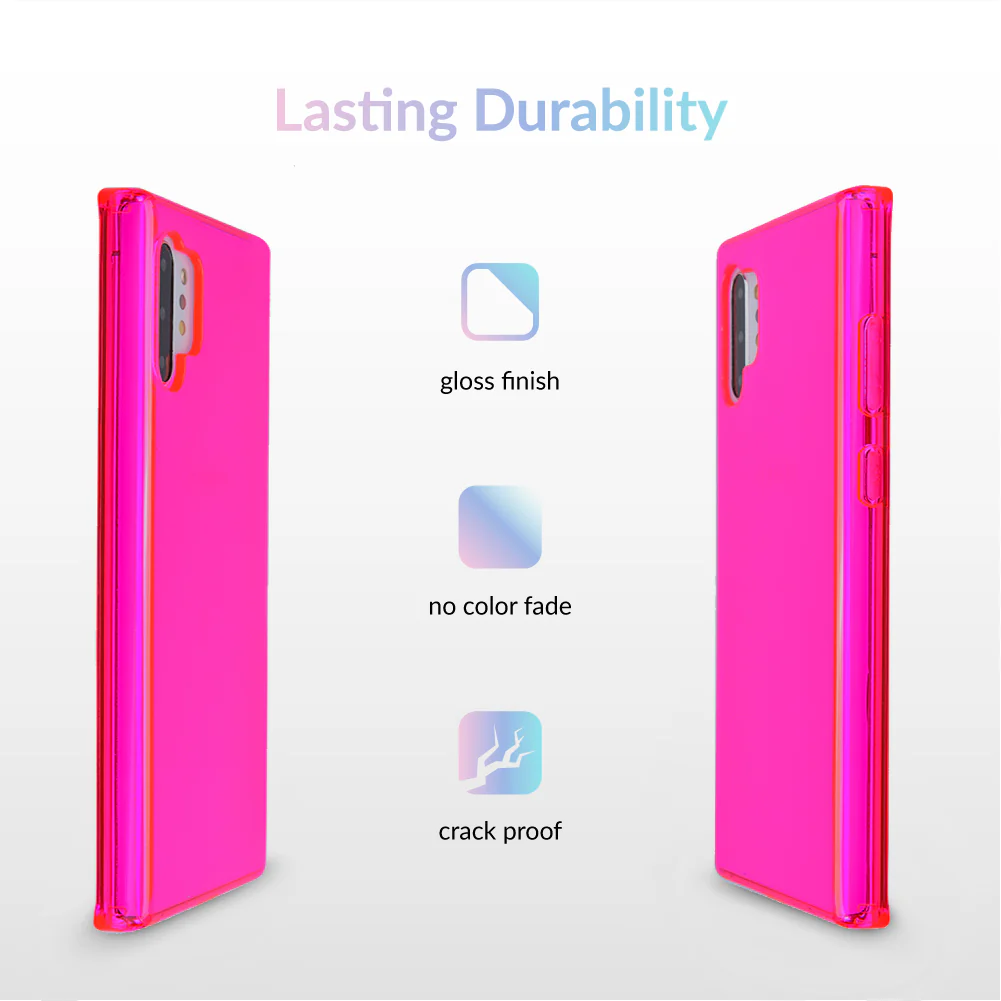 Neon Pink Clear Samsung Case - Image 35