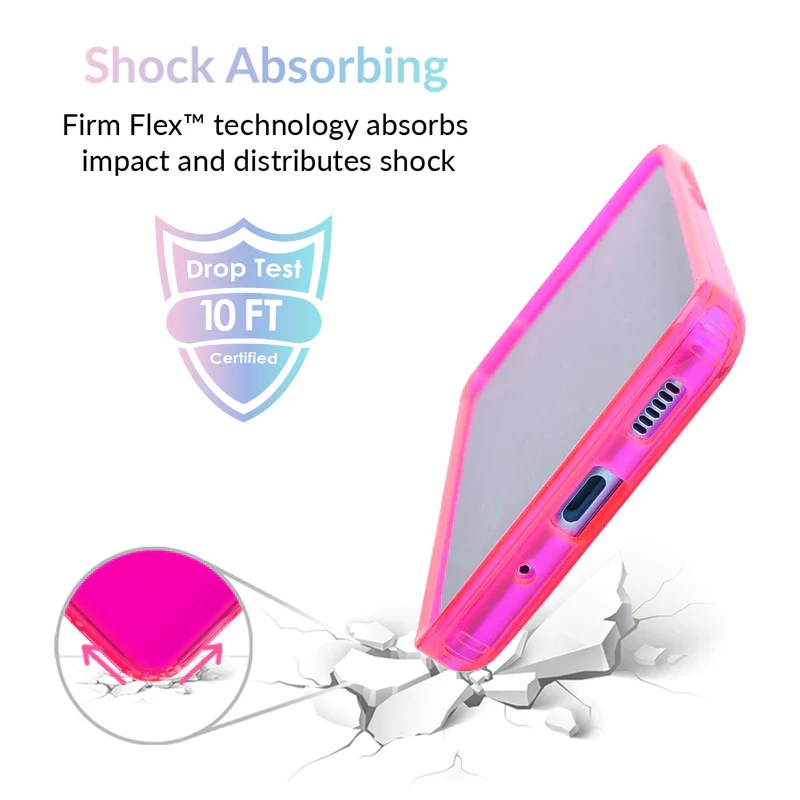 Neon Pink Clear Samsung Case - Image 37