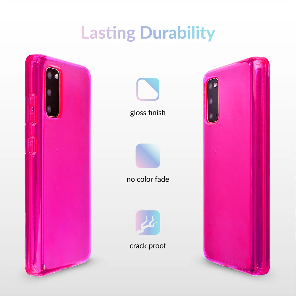 Neon Pink Clear Samsung Case - Image 41