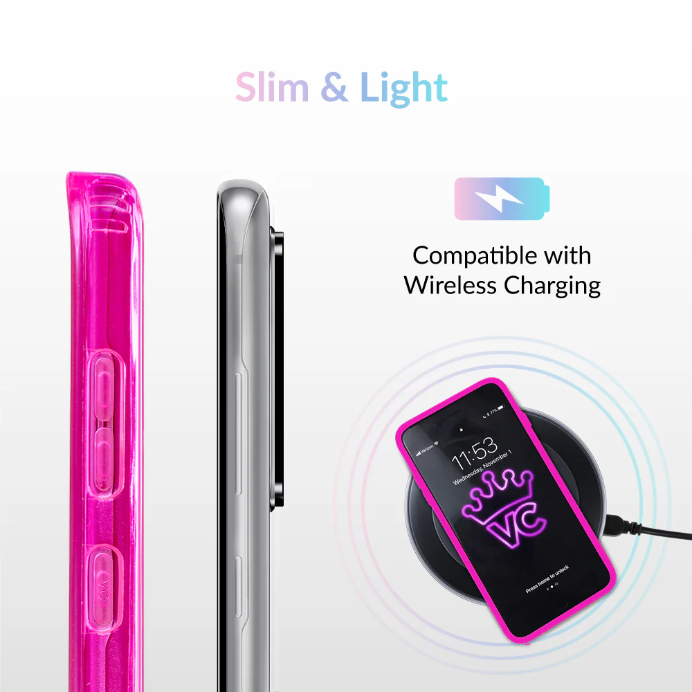 Neon Pink Clear Samsung Case - Image 42