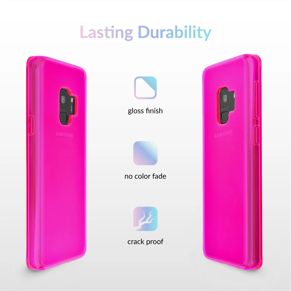 Neon Pink Clear Samsung Case - Image 5