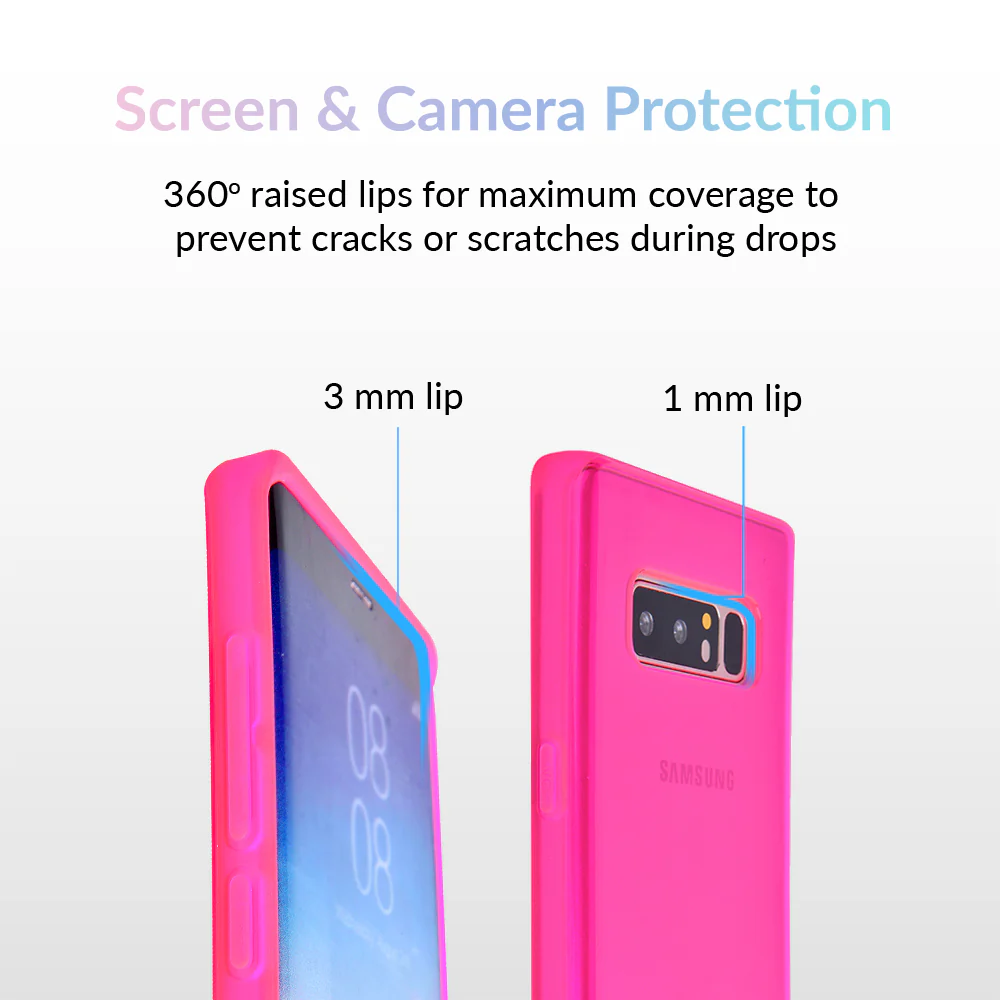 Neon Pink Clear Samsung Case - Image 52