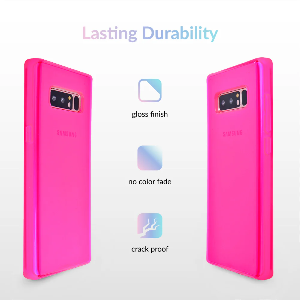 Neon Pink Clear Samsung Case - Image 53