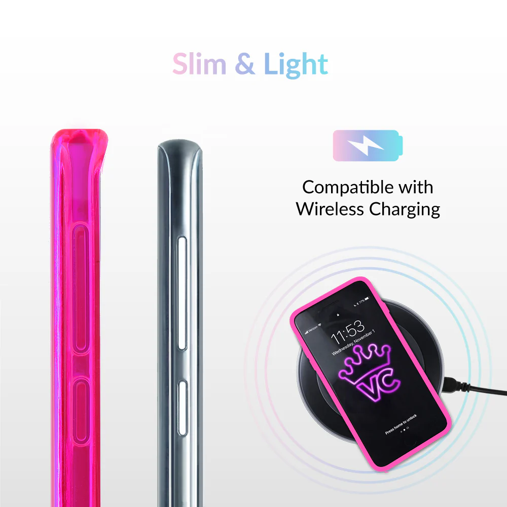 Neon Pink Clear Samsung Case - Image 6