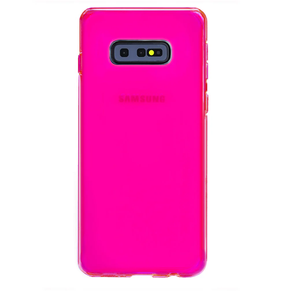Neon Pink Clear Samsung Case - Image 60
