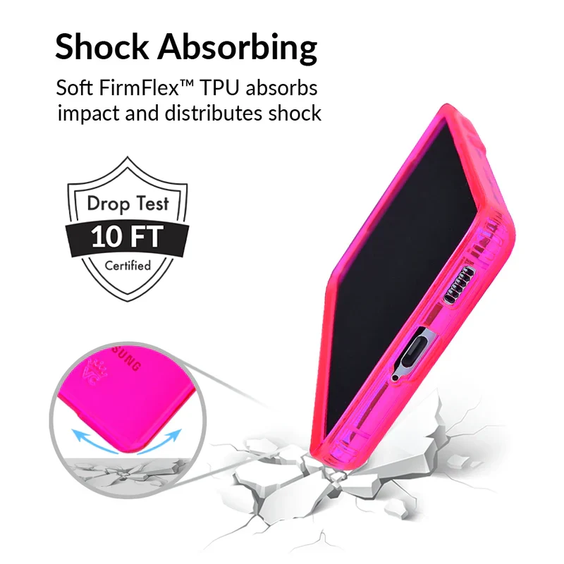 Neon Pink Clear Samsung Case - Image 67
