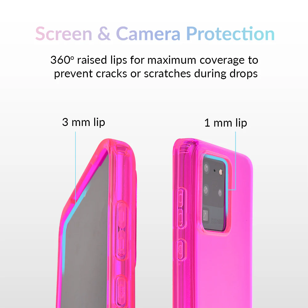 Neon Pink Clear Samsung Case - Image 68
