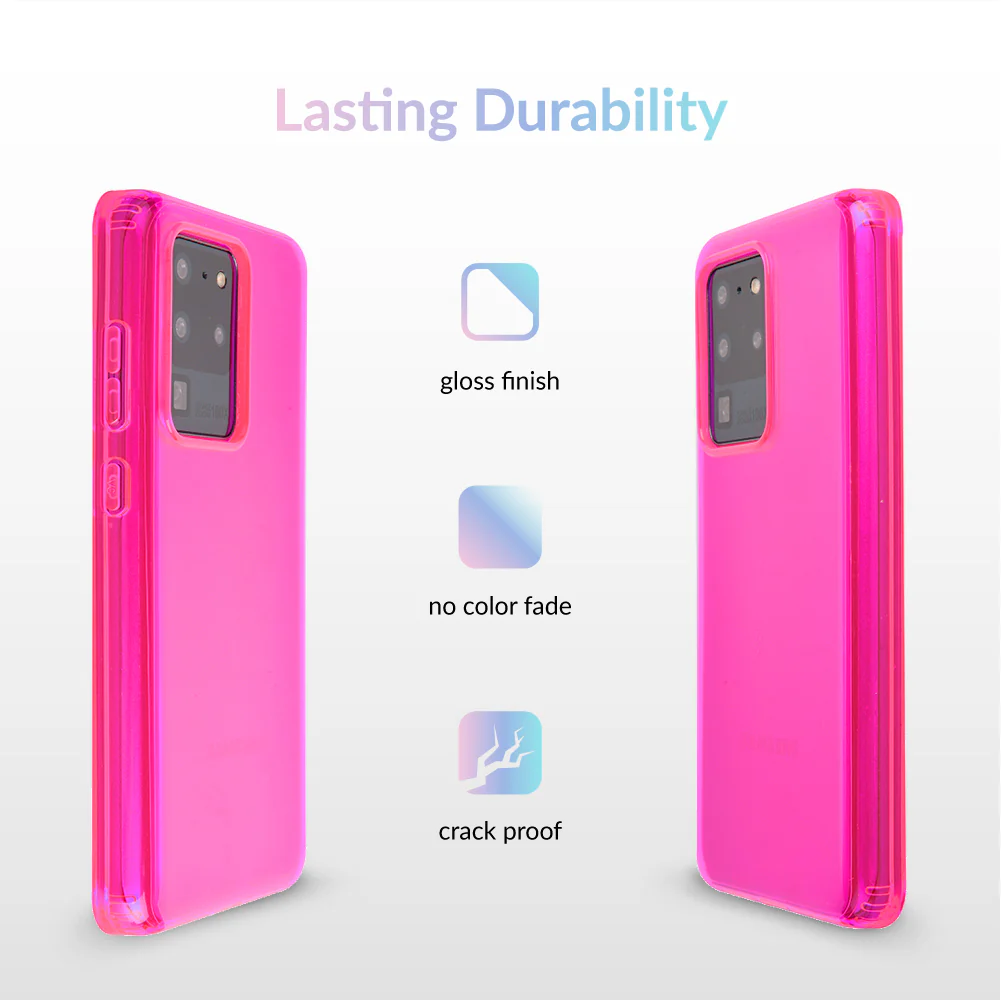 Neon Pink Clear Samsung Case - Image 69