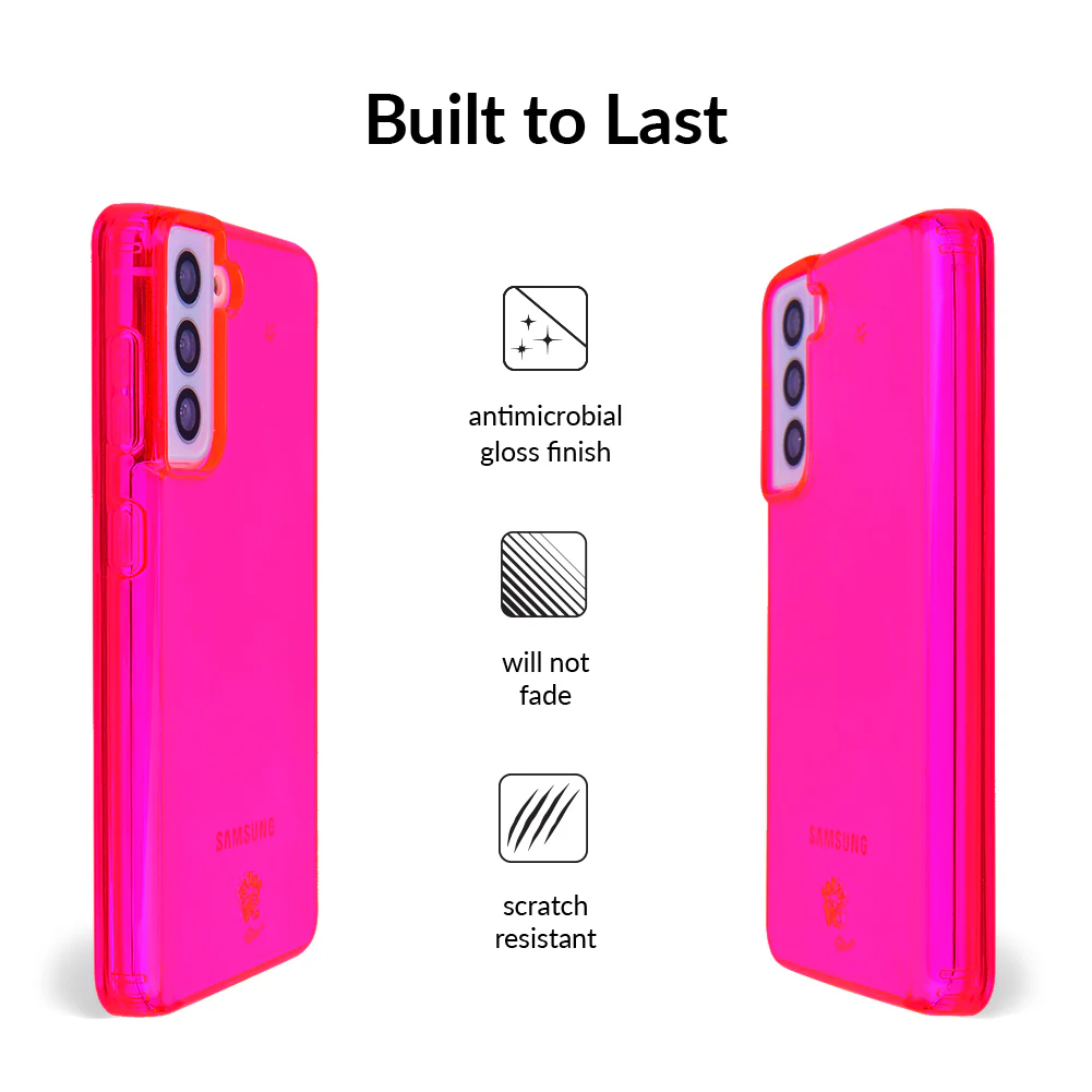 Neon Pink Clear Samsung Case - Image 75
