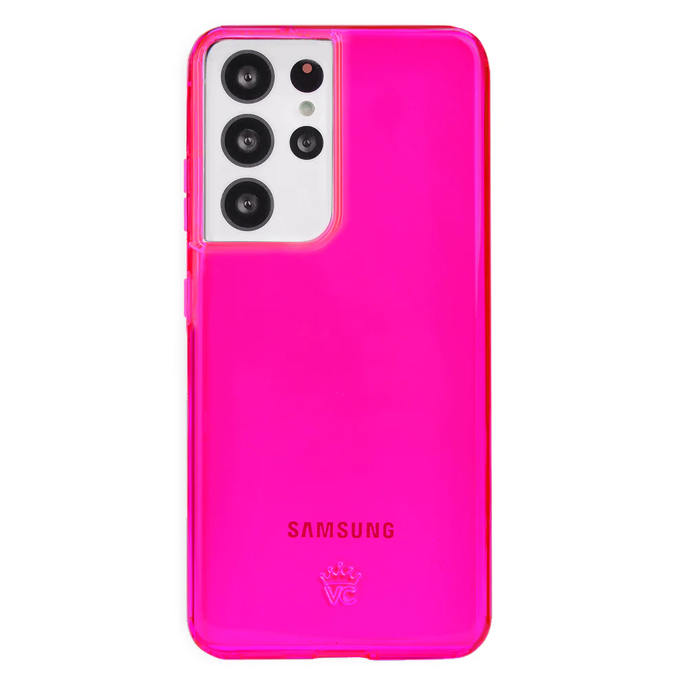 Neon Pink Clear Samsung Case - Image 85