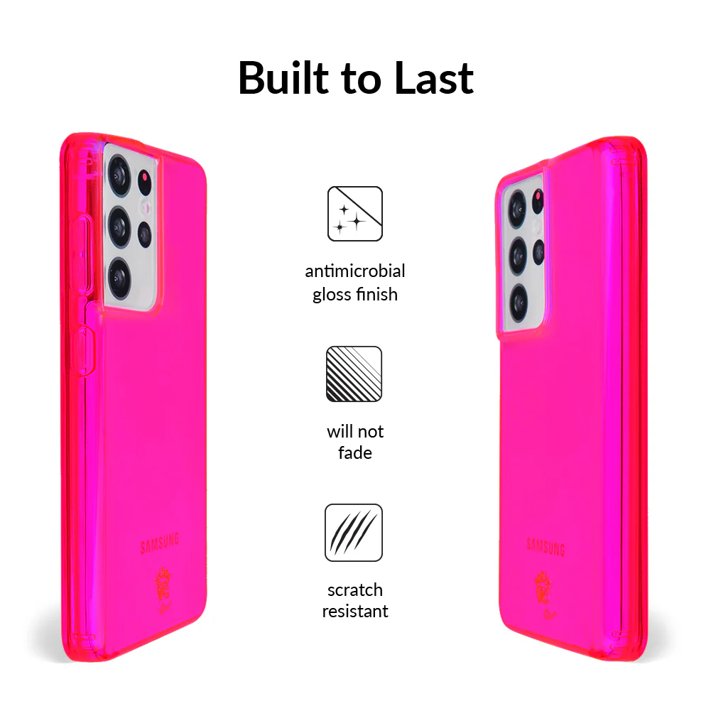 Neon Pink Clear Samsung Case - Image 88