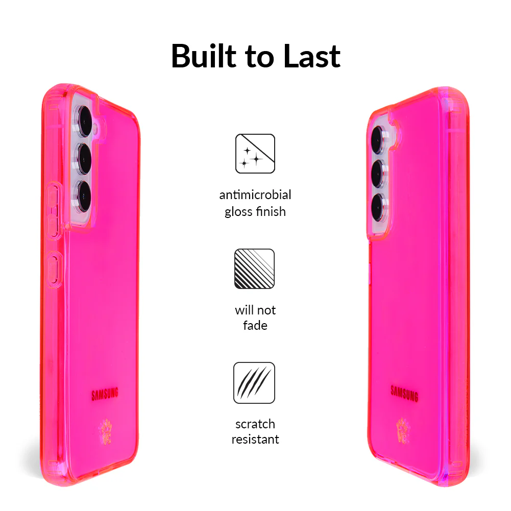 Neon Pink Clear Samsung Case - Image 93