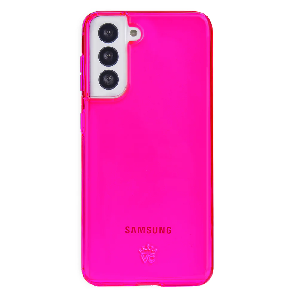 Neon Pink Clear Samsung Case - Image 96