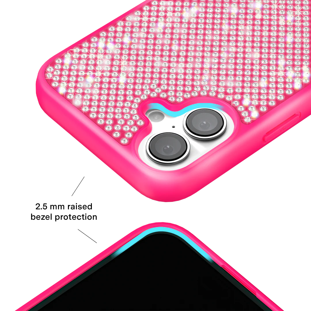 Hot Pink Caviar Crystals iPhone Case - Image 13
