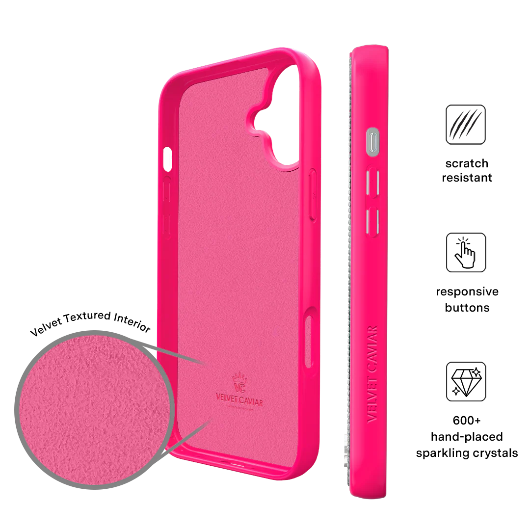 Hot Pink Caviar Crystals iPhone Case - Image 20
