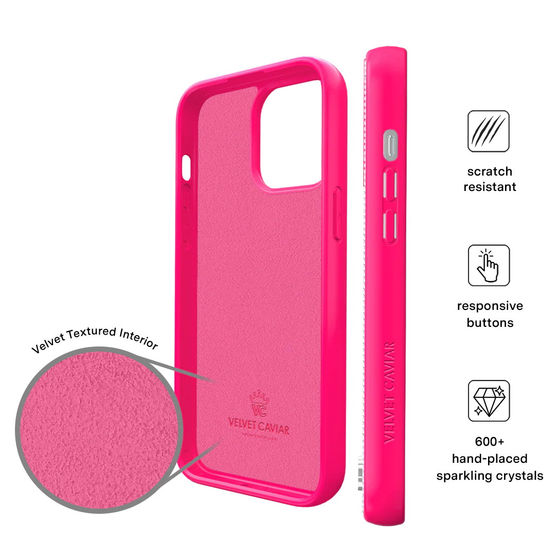 Hot Pink Caviar Crystals iPhone Case - Image 25