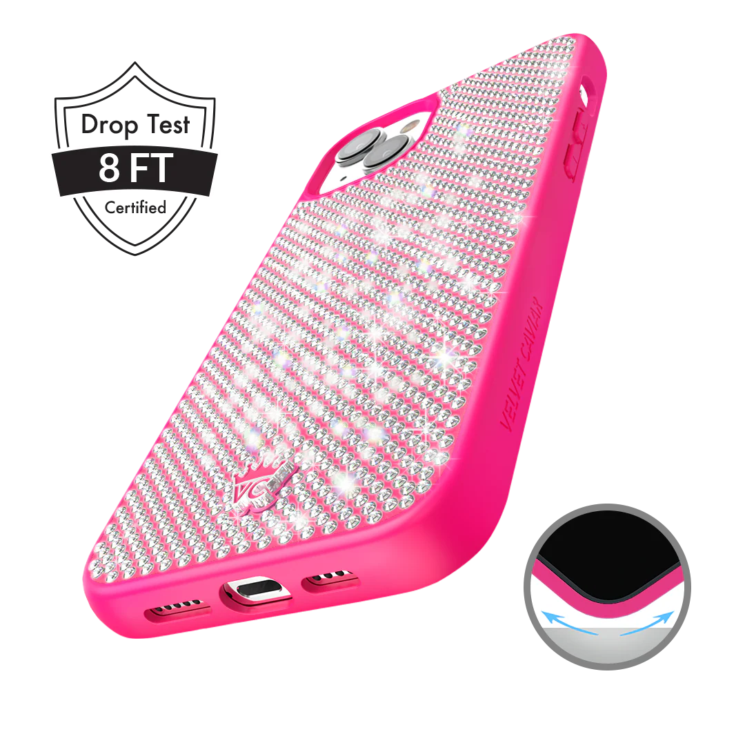 Hot Pink Caviar Crystals iPhone Case - Image 39