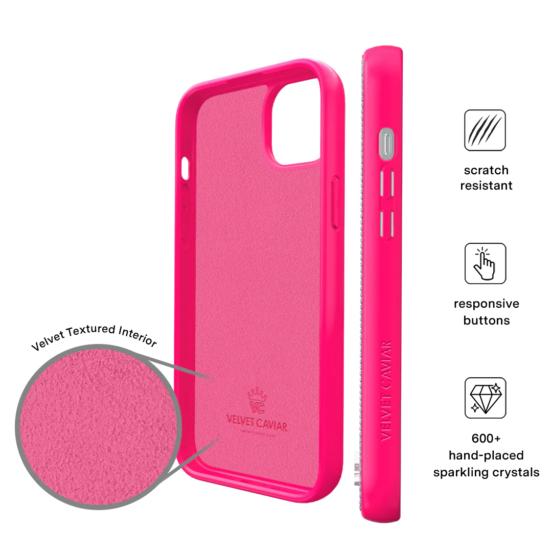 Hot Pink Caviar Crystals iPhone Case - Image 40