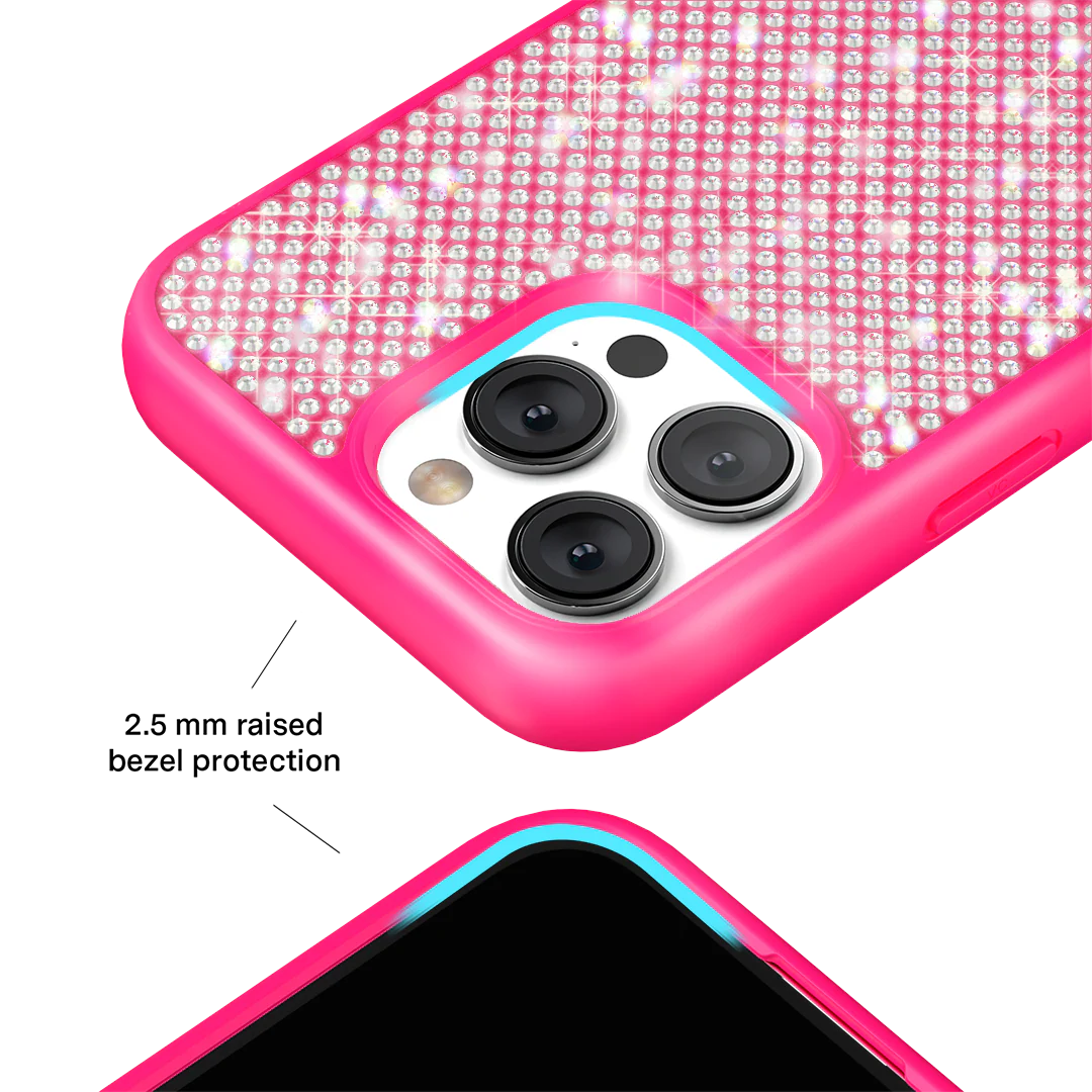 Hot Pink Caviar Crystals iPhone Case - Image 68