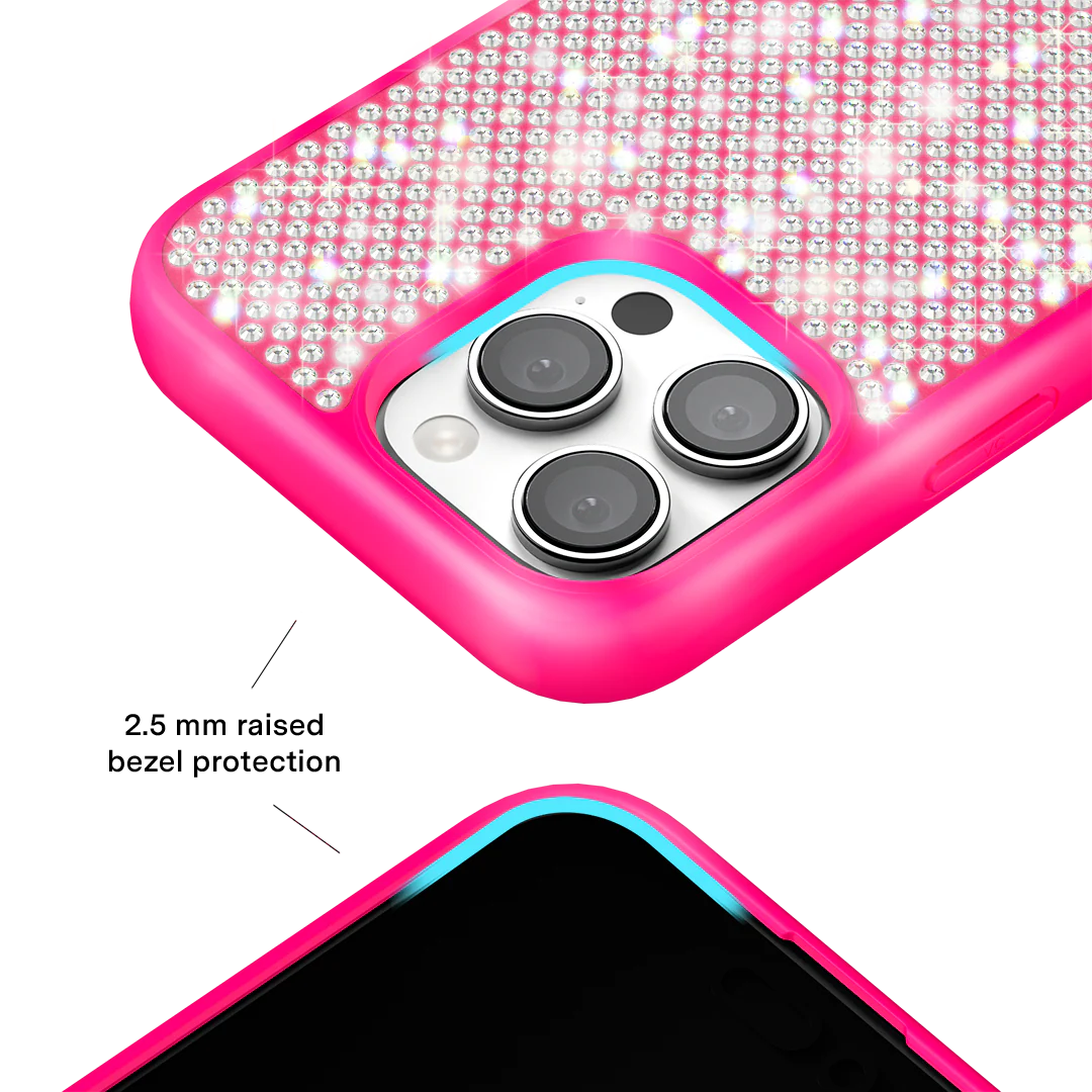Hot Pink Caviar Crystals iPhone Case - Image 8