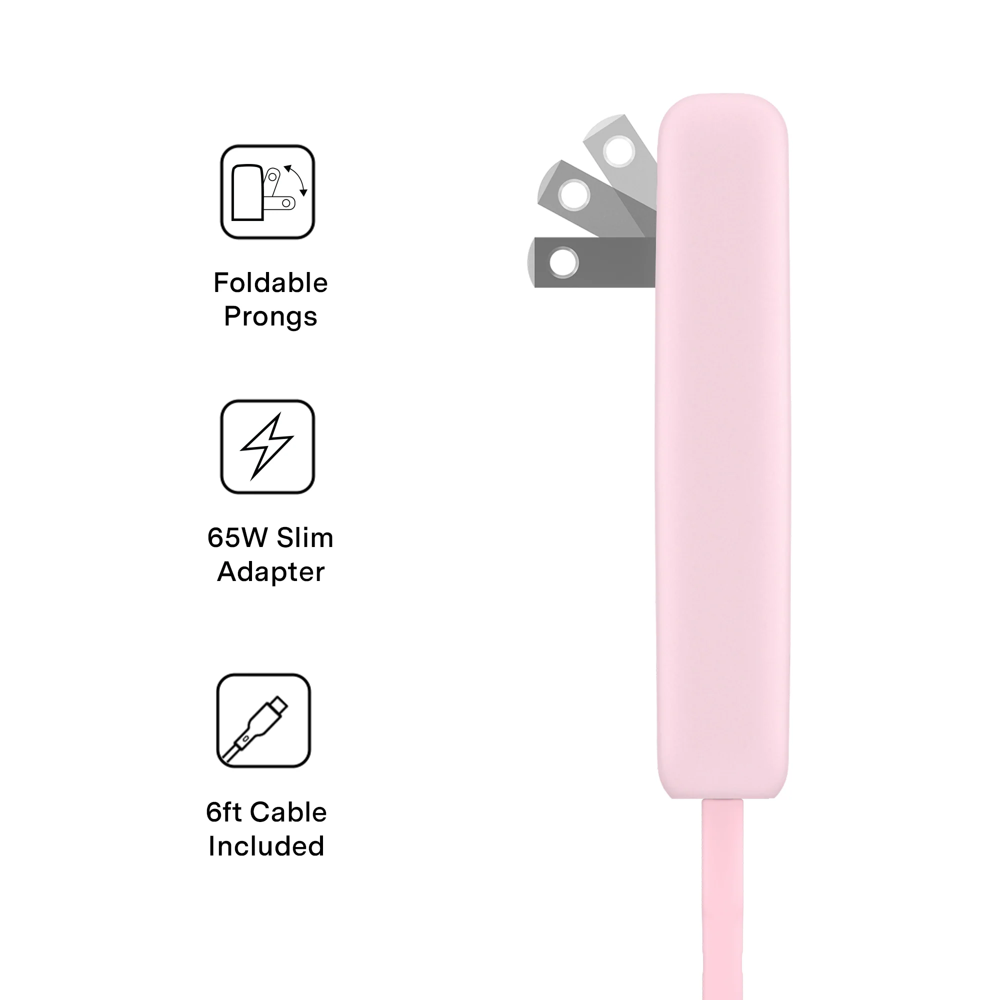 Strawberry Milk Fast Charging Set, Dual Port Wall Adapter + 6ft USB-C Cable - Image 3