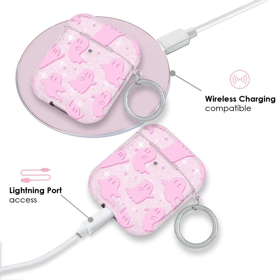 Ghosted Pink Glitter AirPod Case - Image 4