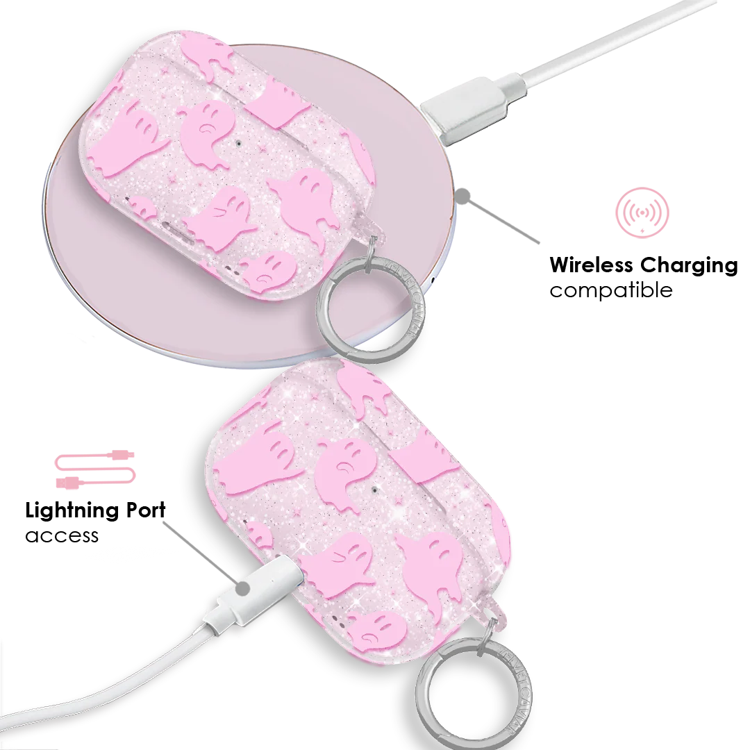 Ghosted Pink Glitter AirPod Case - Image 9