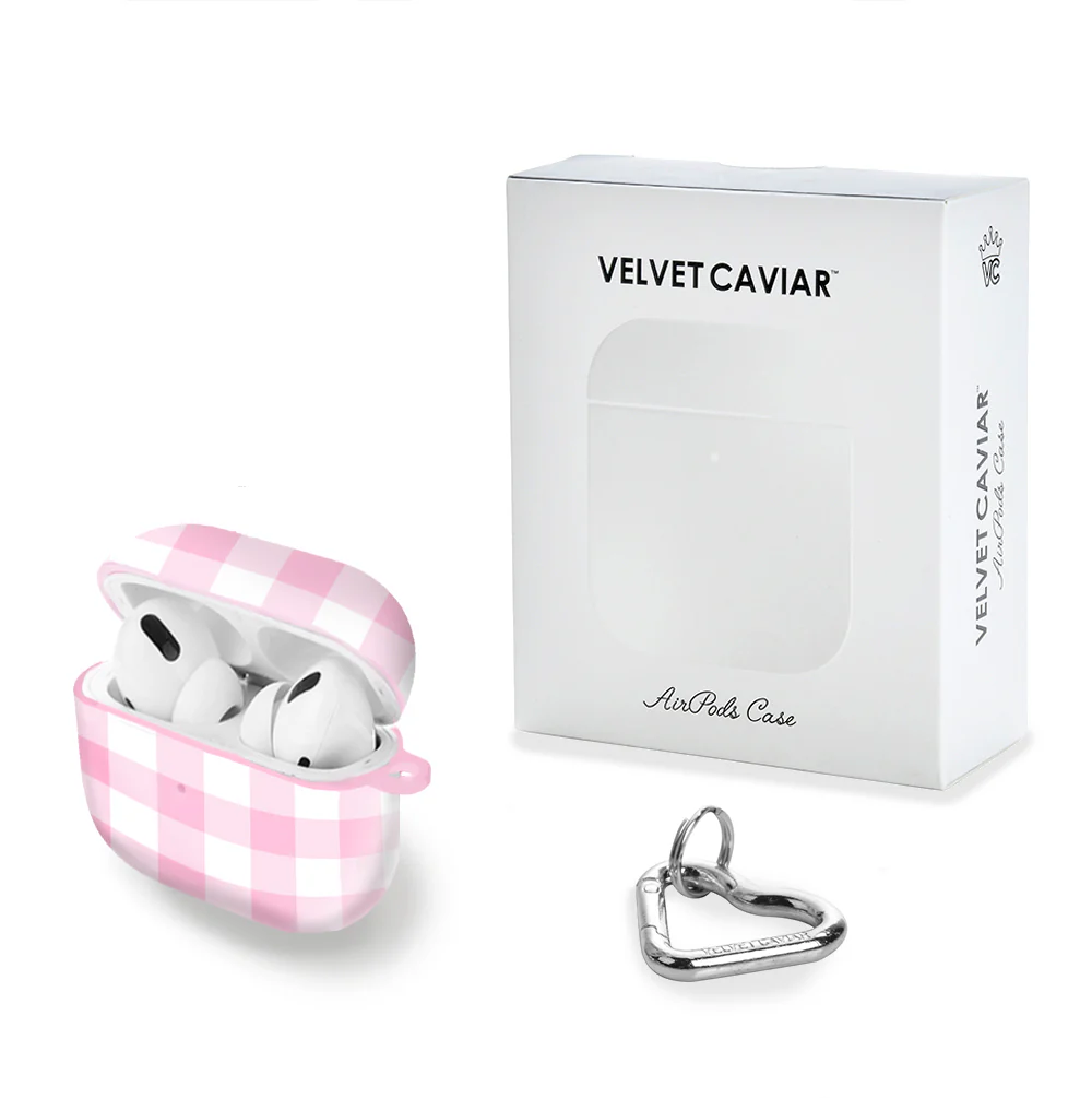 Baby Pink Gingham AirPod Case - Image 10