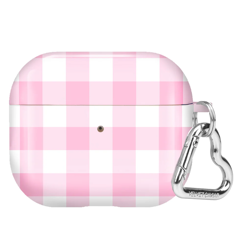 Baby Pink Gingham AirPod Case - Image 11