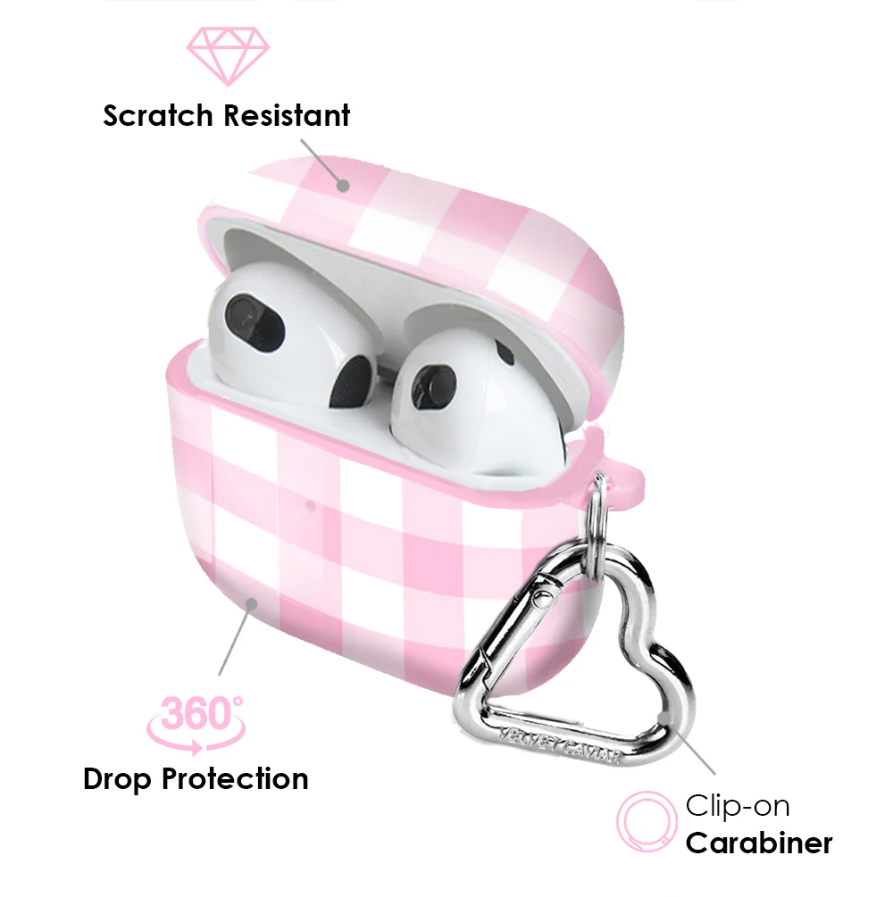 Baby Pink Gingham AirPod Case - Image 13