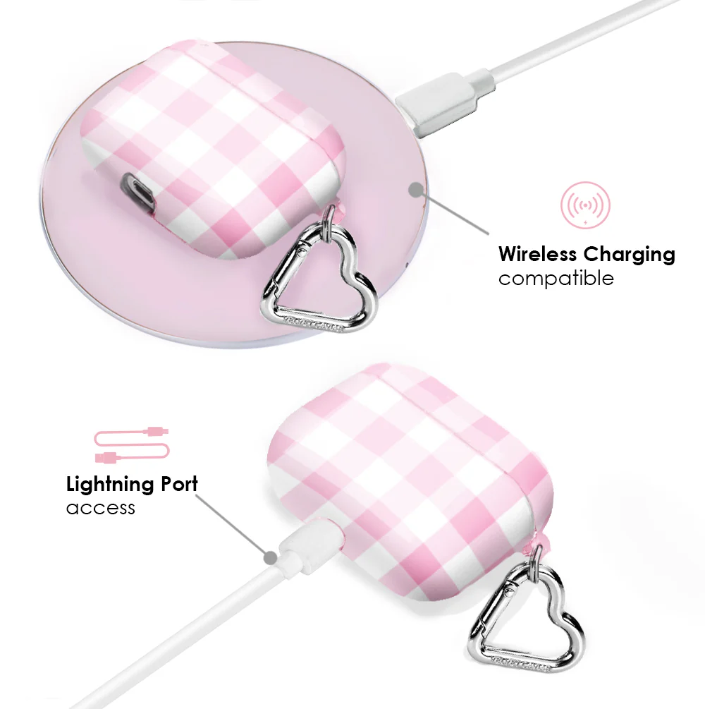 Baby Pink Gingham AirPod Case - Image 14