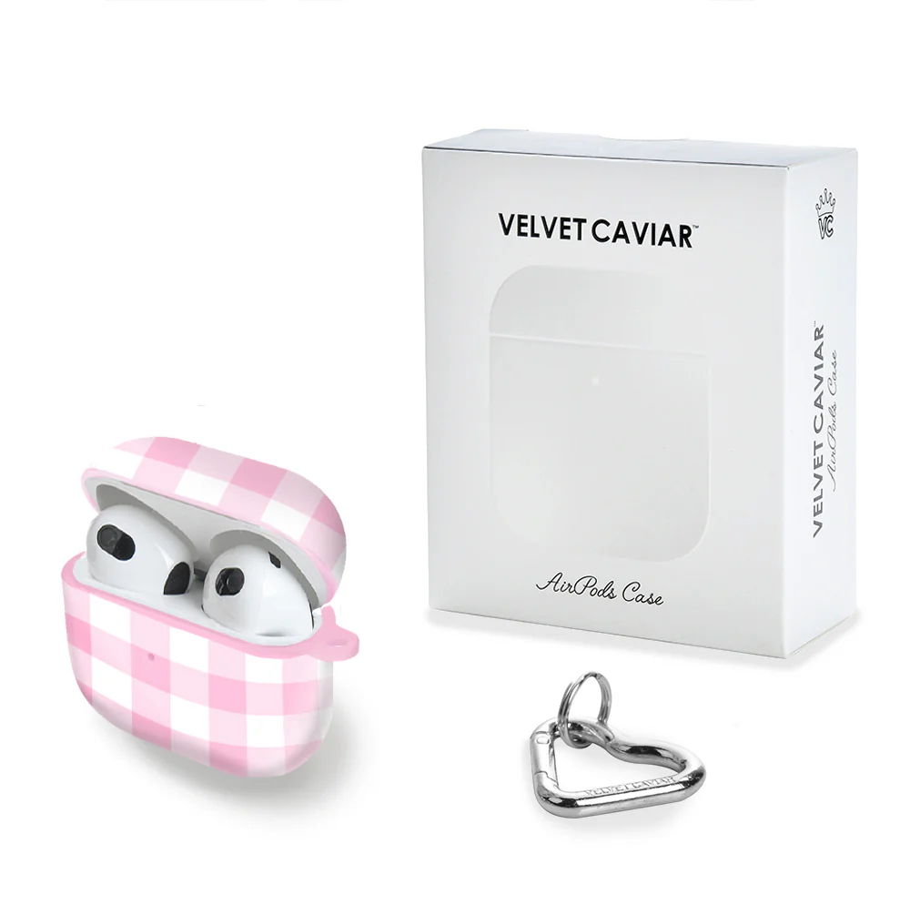 Baby Pink Gingham AirPod Case - Image 15
