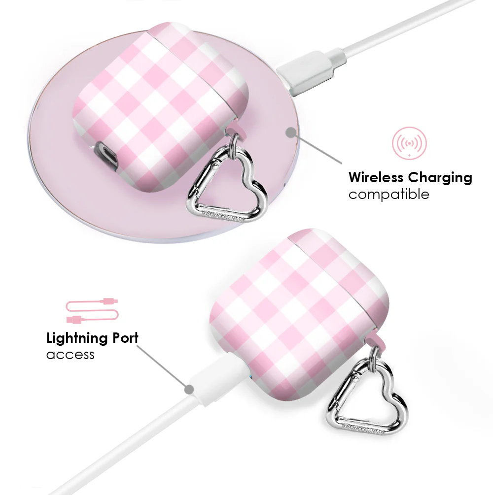 Baby Pink Gingham AirPod Case - Image 4