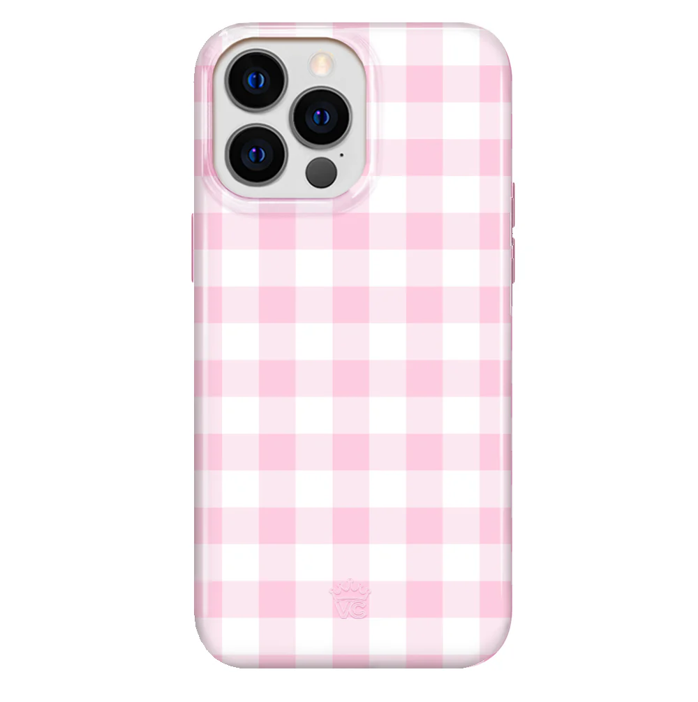 Baby Pink Gingham iPhone Case - Image 43