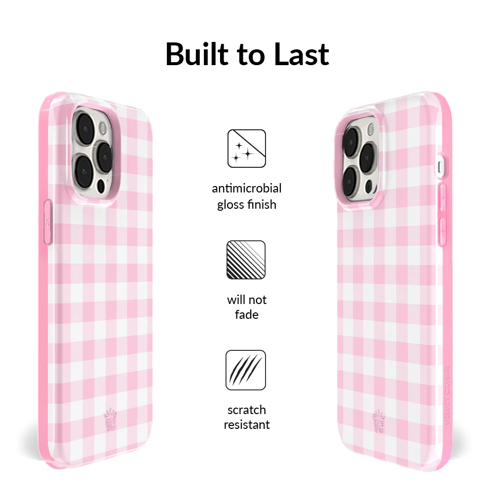 Baby Pink Gingham iPhone Case - Image 47