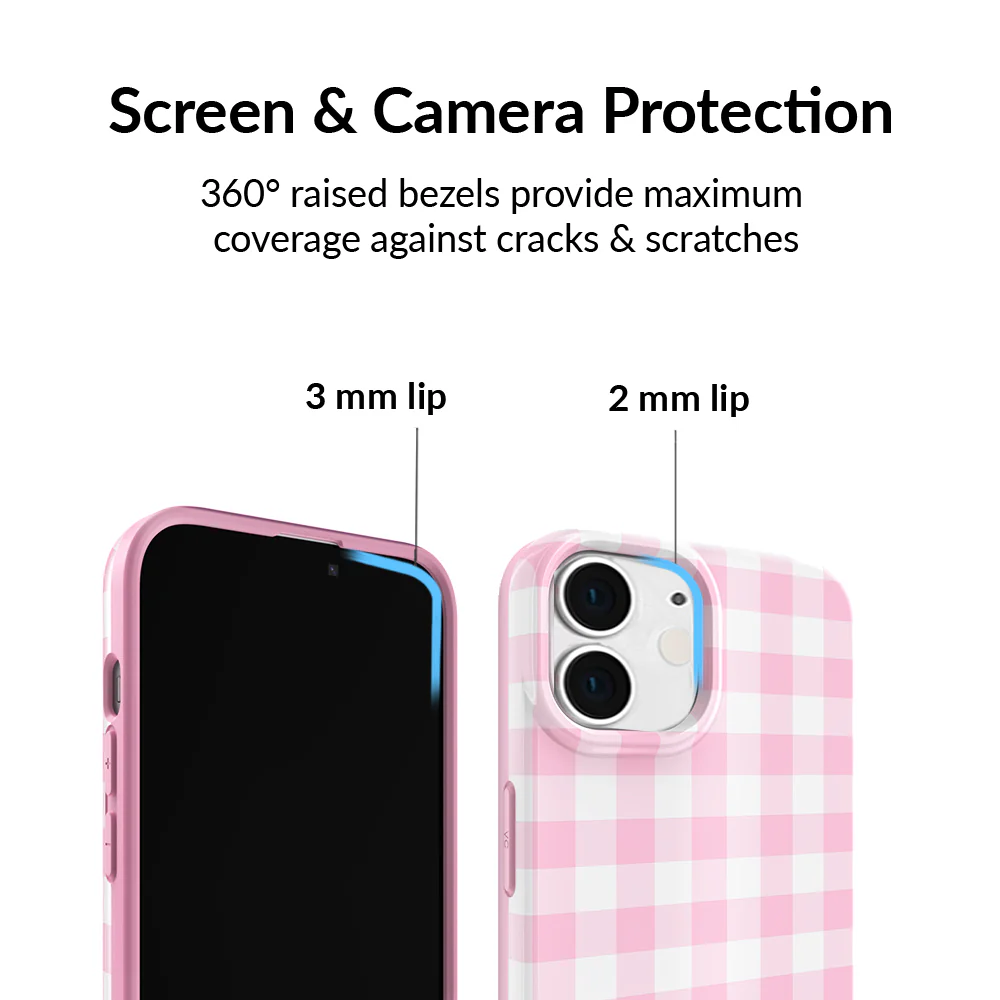 Baby Pink Gingham iPhone Case - Image 51