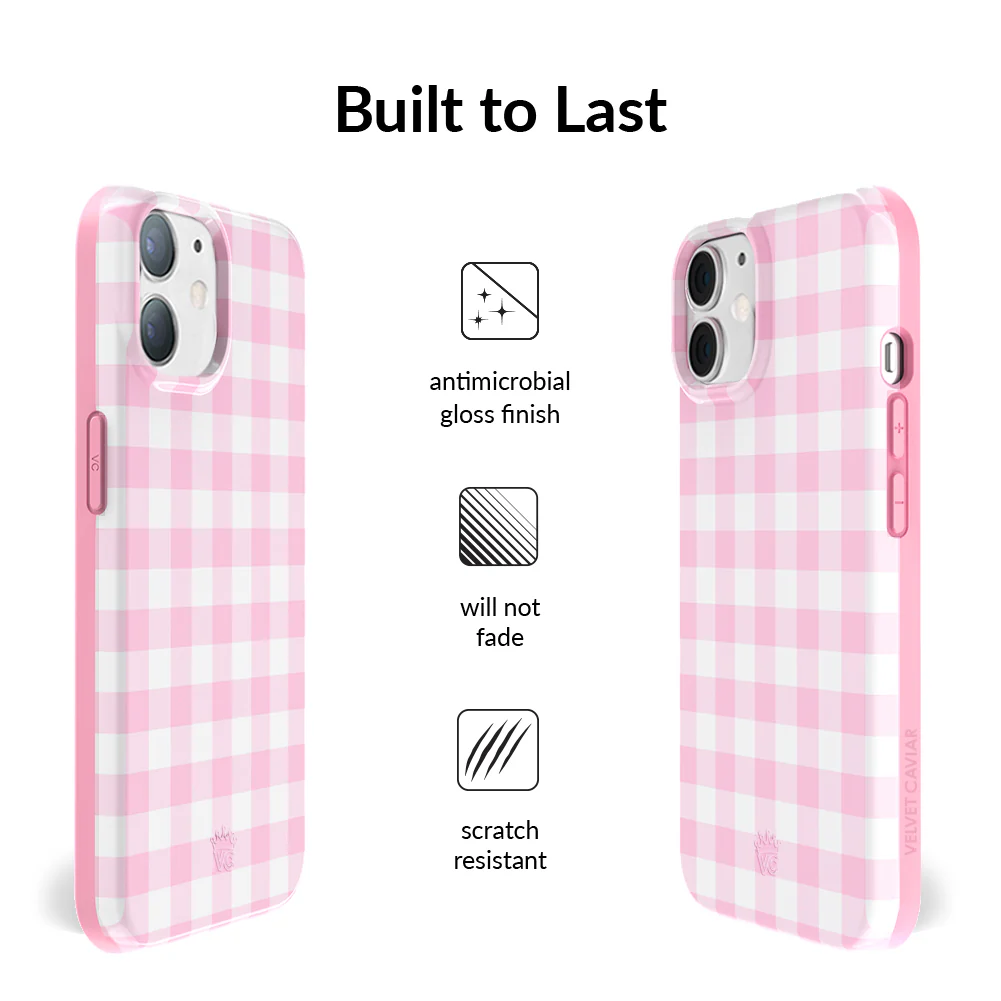 Baby Pink Gingham iPhone Case - Image 59