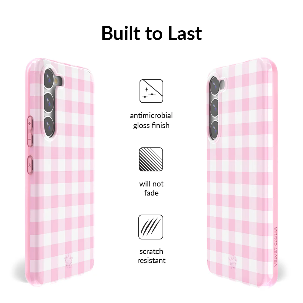 Baby Pink Gingham Samsung Case - Image 10