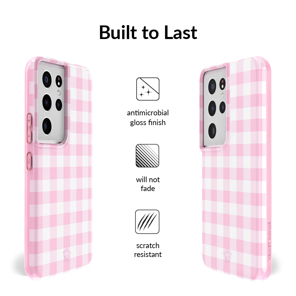 Baby Pink Gingham Samsung Case - Image 52