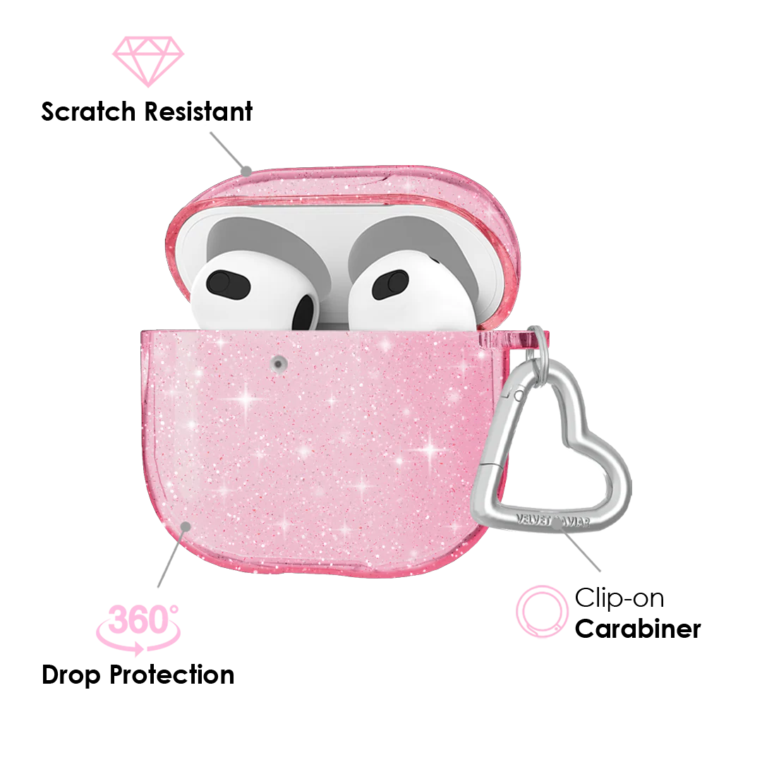 Pink Stardust Glitter AirPod Case - Image 13