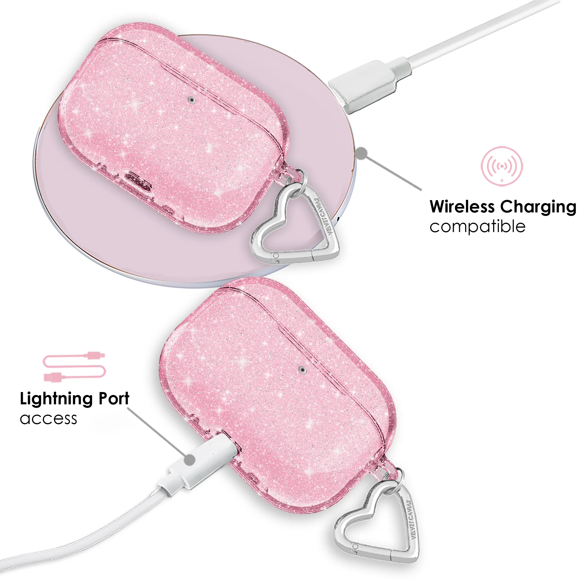 Pink Stardust Glitter AirPod Case - Image 18