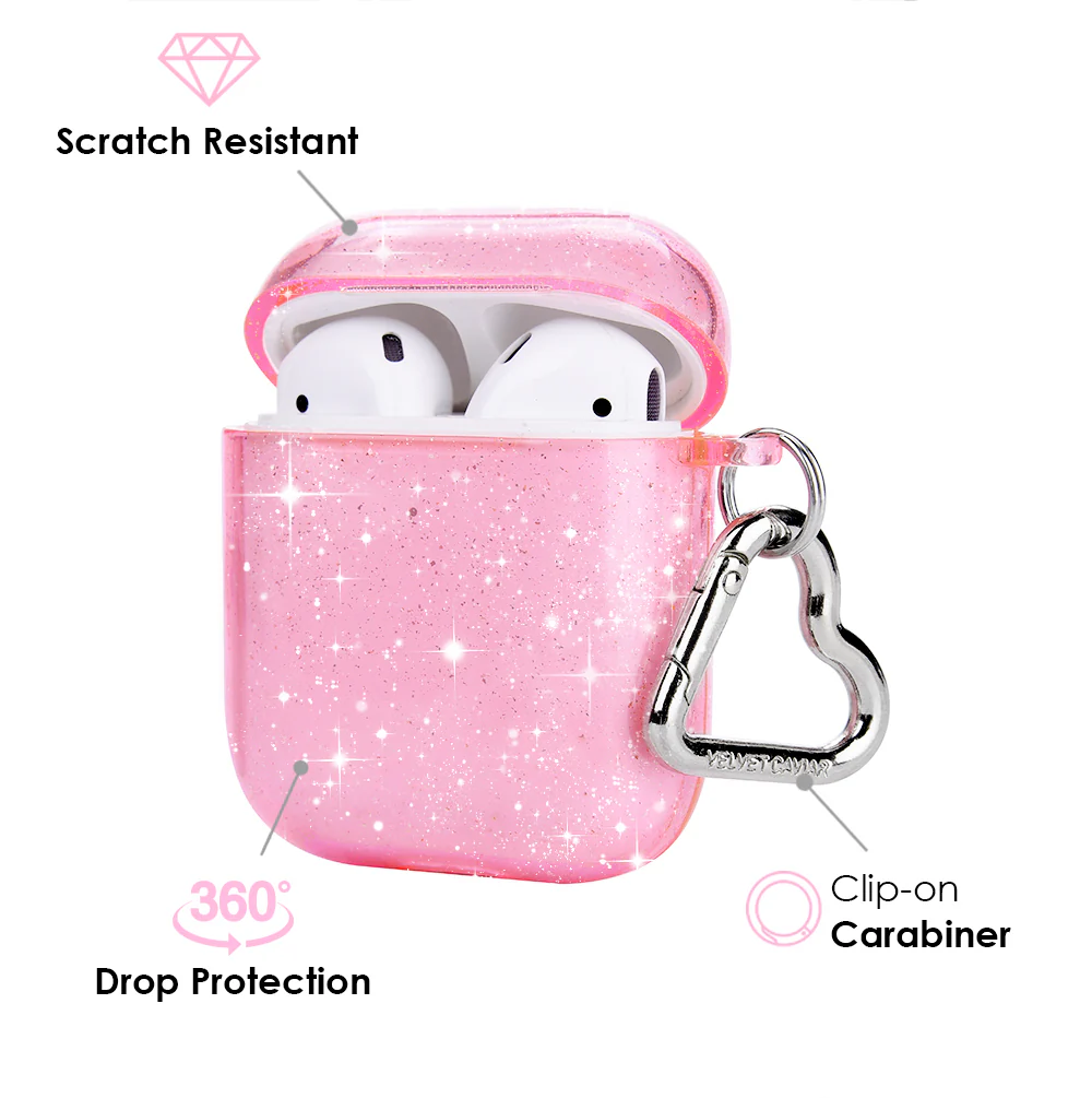 Pink Stardust Glitter AirPod Case - Image 3